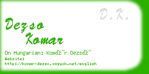 dezso komar business card